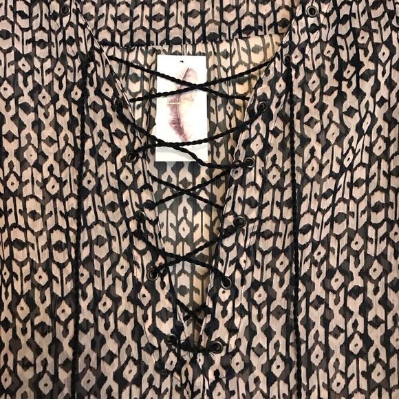 NWT Jessica Simpson lace up blouse - Picture 6 of 8